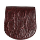 Burgundy Exotic Skin Condom Case Holder Pocket Wallet