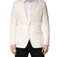 White Cotton Single Breasted Jacket Blazer