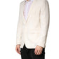 White Cotton Single Breasted Jacket Blazer