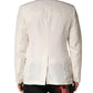 White Cotton Single Breasted Jacket Blazer