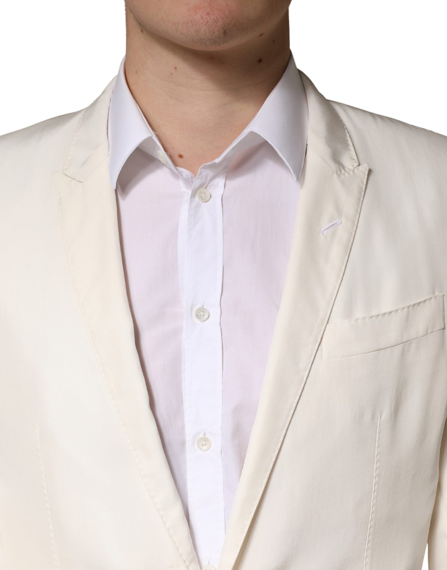 White Cotton Single Breasted Jacket Blazer