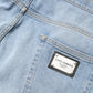 Light Blue Washed Loose Cotton Denim Jeans