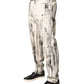 White Distressed Paint Print LooseDenim Jeans