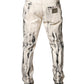 White Distressed Paint Print LooseDenim Jeans