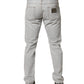 Light Gray Ripped Cotton Regular Denim Jeans