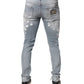 Light Blue Distressed Skinny Men Denim Jeans