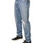 Blue Tattered Slim Fit Men Cotton Denim Jeans