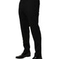 Black Wool Skinny Men Dress Trouser Pants