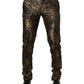 Gold Jacquard Dress Formal Men Trouser Pants