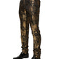 Gold Jacquard Dress Formal Men Trouser Pants