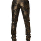Gold Jacquard Dress Formal Men Trouser Pants