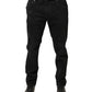 Black Tattered Skinny Cotton Denim Jeans