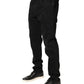 Black Tattered Skinny Cotton Denim Jeans