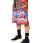 Multicolor Graphic Print Cotton Bermuda Shorts