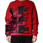 Red Graphic Crew Neck Men Sweatshirt Sweater