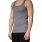 Gray Sleeveless Round Neck Tank Top T-shirt