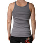 Gray Sleeveless Round Neck Tank Top T-shirt
