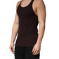 Brown Sleeveless Round Neck Tank Top T-shirt