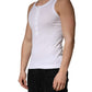 White Sleeveless Round Neck Tank Top T-shirt