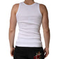 White Sleeveless Round Neck Tank Top T-shirt