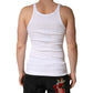 White Sleeveless Round Neck Tank Top T-shirt