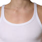 White Sleeveless Round Neck Tank Top T-shirt