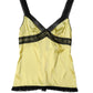 Yellow Silk Lace Trim Lingerie Top Underwear