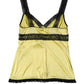 Yellow Silk Lace Trim Lingerie Top Underwear