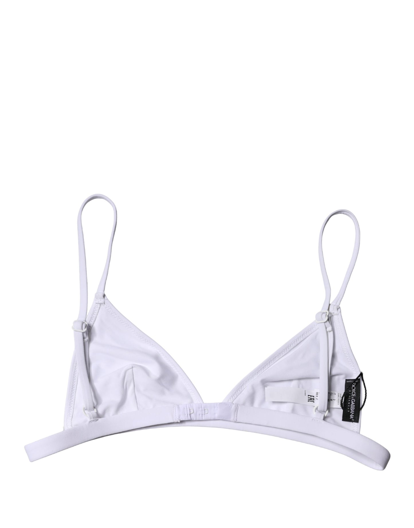 Top White Nylon Triangle Swimwear Beachwear Bikini