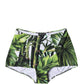 Green Leaf Print High-Waisted Girdle Underwear