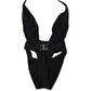 Black DG Nylon One-Piece Swimsuit Swimwear