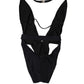 Black DG Nylon One-Piece Swimsuit Swimwear