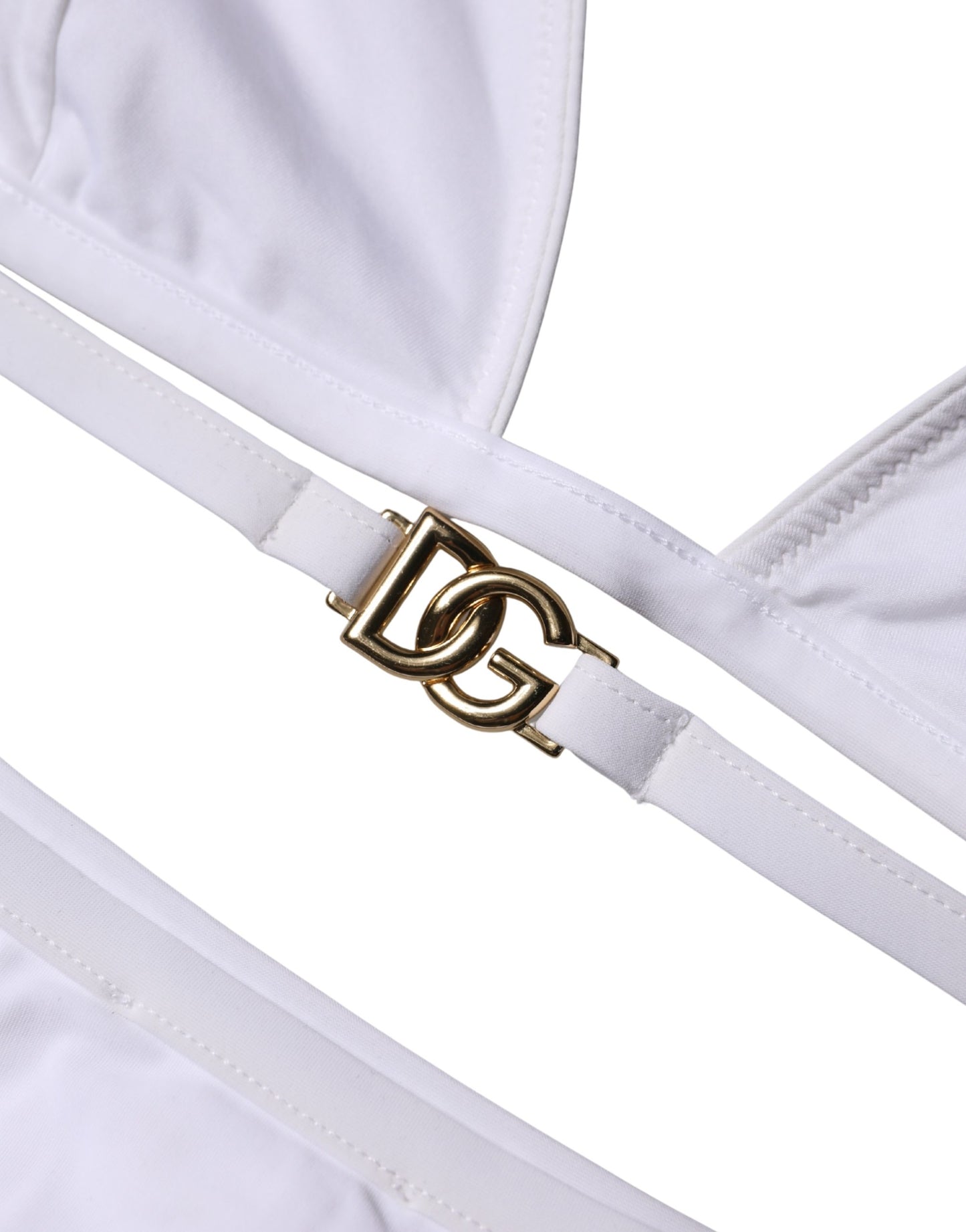 White Logo Swimsuit 2 Piece Top Bottom Swimwear