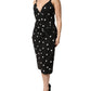Black Polka Dotted Viscose Sheath Dress