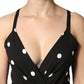 Black Polka Dotted Viscose Sheath Dress