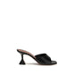 Black Calf Leather Bos Taurus Stiletto Heel Sandals
