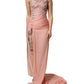 Pink Embellished One Shoulder Maxi Dress
