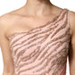 Pink Embellished One Shoulder Maxi Dress
