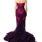 Pink Black Strapless Sheath Mermaid  Dress