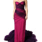 Pink Black Strapless Sheath Mermaid  Dress
