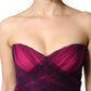Pink Black Strapless Sheath Mermaid  Dress