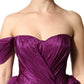 Purple Strapless A-line Asymmetric Dress