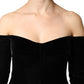 Black Off Shoulder Bodycon Long Gown Dress