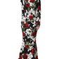 Black Floral Viscose Bodycon Long Gown Dress