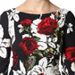 Black Floral Viscose Bodycon Long Gown Dress