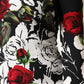 Black Floral Viscose Bodycon Long Gown Dress