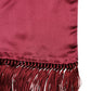 Red Satin Silk Fringes Men Foulard 137.5cm x14.5cm Scarf