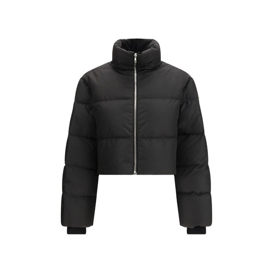 Black Polyester Full-Length Jacket