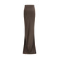 Brown Cotton Long Skirt