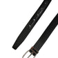 Men Black Classic Leather Metal Buckle Belt